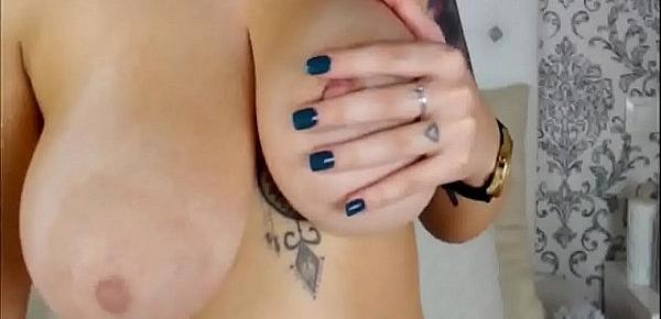  Big soft sexy hanging spit on tits on tat girl